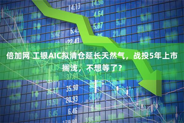 倍加网 工银AIC拟清仓延长天然气，战投5年上市搁浅，不想等了？